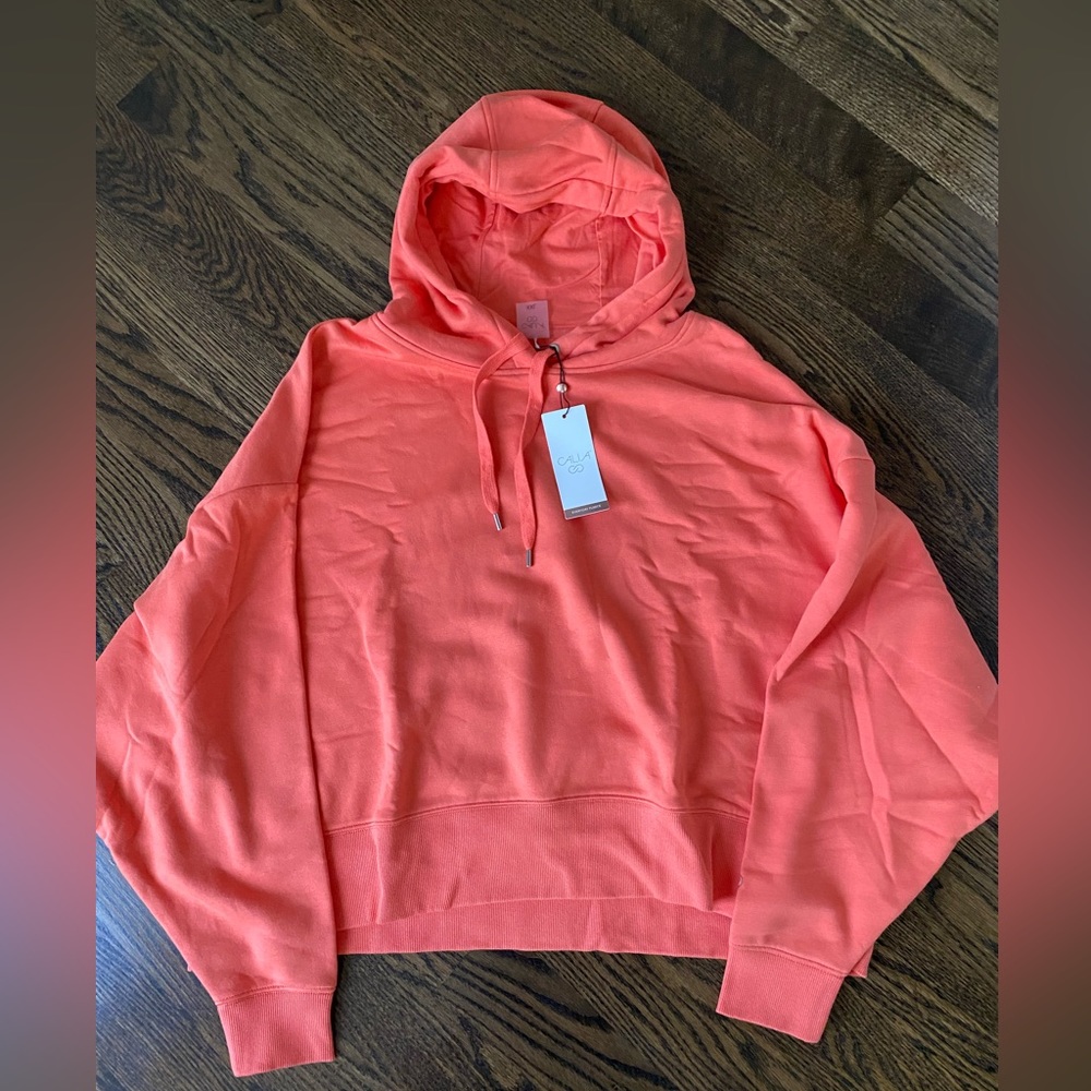 Calia Women’s Everyday Fleece Boxy Hoodie NWT size XXL color Sweet Persimmon